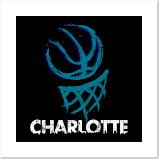 Vintage Charlotte North Carolina B-Ball Basketball Game Fans Posters and Art